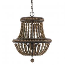 Austin Allen & Co - CA 9A123A - 3-Light Chandelier with Wood Beads and Finial