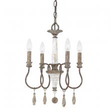 Austin Allen & Co - CA 9A193A - 4-Light Chandelier in Distressed Grey and White French Antique