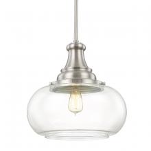 Austin Allen & Co - CA 9B273A - 1-Light Pendant in Brushed Nickel with Clear Glass Shade
