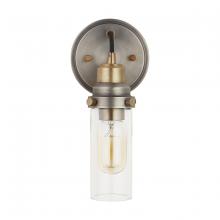Austin Allen & Co - CA 9D300A - 1-Light Sconce with Clear Glass Shade in Graphite and Aged Brass