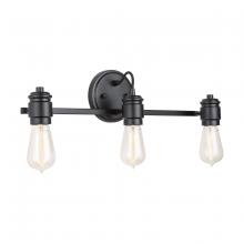 Austin Allen & Co - CA 9D343A - 3-Light Industrial Bulb Only Vanity in Matte Black