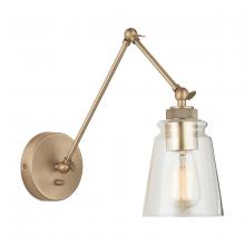 Austin Allen & Co - CA 9D344A - 1-Light Clear Glass Sconce with Adjustable Arm and Shade in Aged Brass