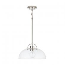 Austin Allen & Co - CA 9F369A - 1-Light Pendant in Polished Nickel with Clear Glass Dome Shade