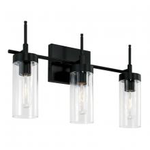 Austin Allen & Co - CA AA1015MB - 3-Light Vanity in Matte Black with Clear Glass