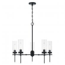 Austin Allen & Co - CA AA1017MB - 5-Light Chandelier in Matte Black with Clear Glass