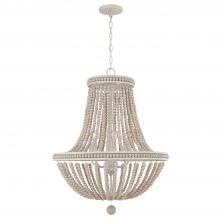 Austin Allen & Co - CA AA1020SR - 6-Light Chandelier in Sand Dollar with Painted Wood Beads