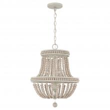 Austin Allen & Co - CA AA1022SR - 3-Light Chandelier Pendant in Sand Dollar with Painted Wood Beads
