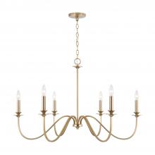 Austin Allen & Co - CA AA1029MA - 6-Light Chandelier in Matte Brass with Decorative Double Bobeches