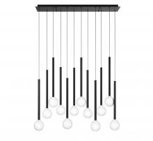 Lib & Co. CA 10150-02 - Positano, 12 Light Linear LED Chandelier, Matte Black