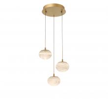Lib & Co. CA 12120-030 - Calcolo, 3 Light Round LED Pendant, Painted Antique Brass