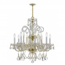 Crystorama 5008-PB-CL-MWP - Traditional Crystal 8 Light Hand Cut Crystal Polished Brass Chandelier