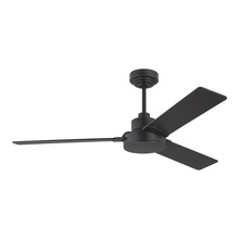 Generation Lighting 3JVR52MBK - Jovie 52&#34; Indoor/Outdoor Midnight Black Ceiling Fan with Wall Control and Manual Reversible Moto