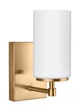 Generation Lighting 4124601-848 - Alturas contemporary 1-light indoor dimmable bath vanity wall sconce in satin brass gold finish with