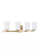 Generation Lighting 4424604-848 - Alturas contemporary 4-light indoor dimmable bath vanity wall sconce in satin brass gold finish with