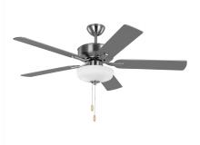 Generation Lighting 5LD52BSD - Linden 52&#39;&#39; traditional dimmable LED indoor brushed steel silver ceiling fan with light kit