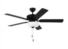 Generation Lighting 5LD52MBKD - Linden 52&#39;&#39; traditional dimmable LED indoor midnight black ceiling fan with light kit and re