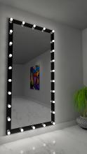 Paris Mirrors HDRESS85406000D-BLK - Grace Hollywood Mirror - Bluetooth & LED BULBS
