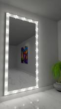 Paris Mirrors HDRESS85406000D-WHT - Grace Hollywood Mirror - Bluetooth & LED BULBS