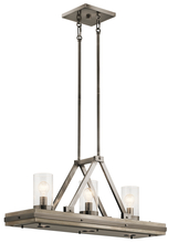 Kichler 43433CLP - Colerne 16.75&#34; 6 Light Linear Chandelier with Clear Seeded Glass Classic Pewter