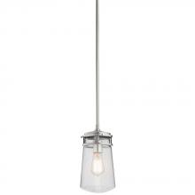 Kichler 49447BA - Lyndon 11.75&#34; 1 Light Pendant with Clear Seeded Glass Brushed Aluminum