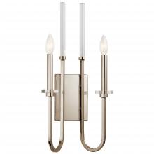 Kichler 52214PN - Kadas 22&#34; 2 Light Wall Sconce with Clear Crystal Glass in Polished Nickel