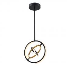 Artcraft AC6742BB - Trilogy Collection Integrated LED 13 in. Pendant, Black and Gold
