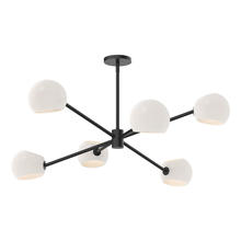 Alora Lighting CH548637MBOP - Willow 37-in Matte Black/Opal Matte Glass 6 Lights Chandeliers