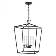 Visual Comfort & Co. Studio Collection 5392604-112 - Dianna transitional 4-light indoor dimmable medium ceiling pendant hanging chandelier light in midni