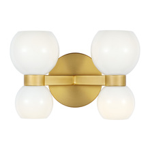 Visual Comfort & Co. Studio Collection KSW1034BBSMG - Londyn modern indoor dimmable double sconce wall fixture in a burnished brass finish with milk white