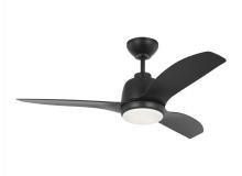 Visual Comfort & Co. Fan Collection 3AVLCR44MBKD - Avila Coastal 44 LED Ceiling Fan in Midnight Black with Midnight Blades and Light Kit