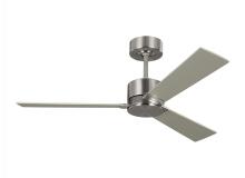 Visual Comfort & Co. Fan Collection 3RZR44BS - Rozzen 44&#34; Indoor/Outdoor Brushed Steel Ceiling Fan with Handheld Remote Control